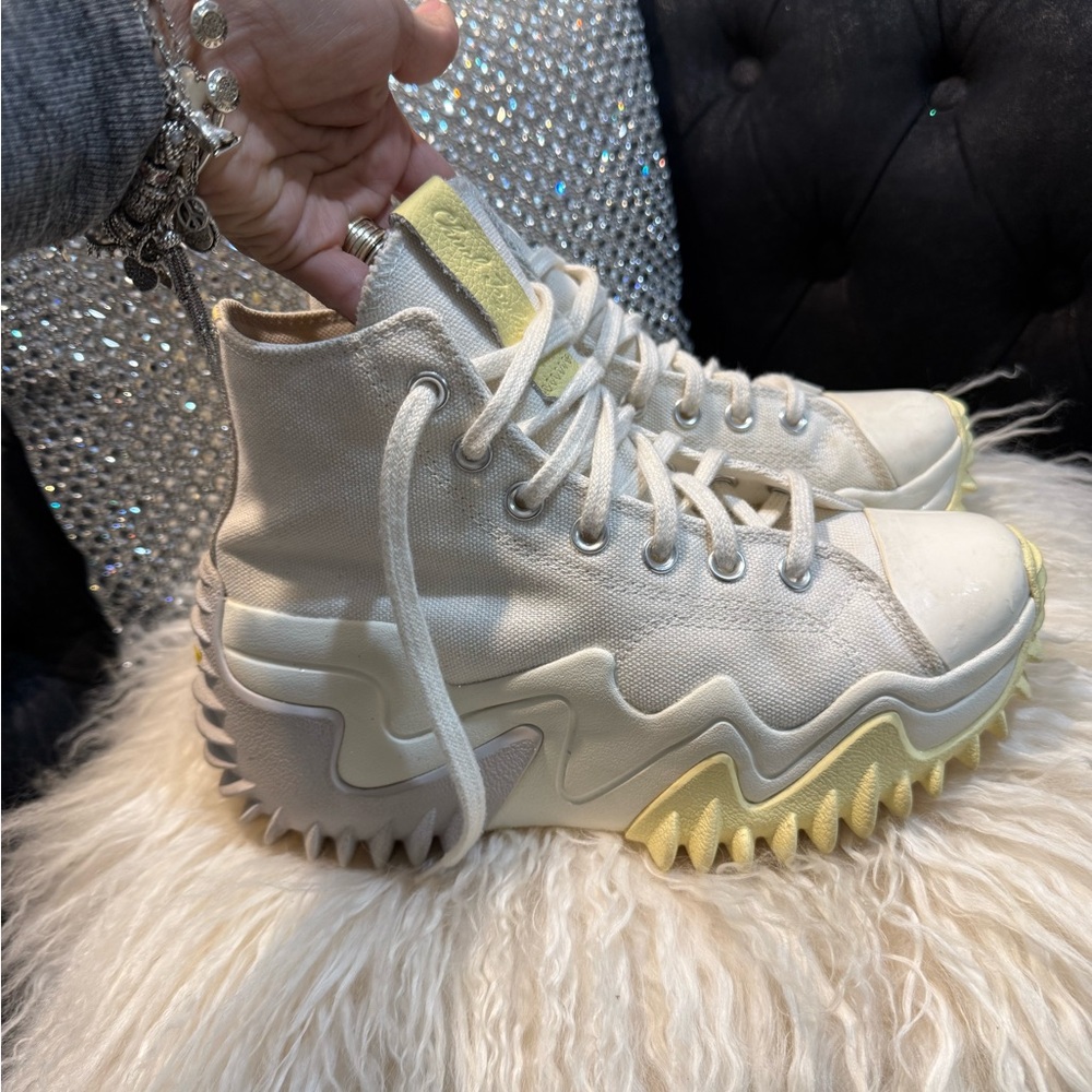 Converse Women's High-Top Sneakers in Cream and Yellow